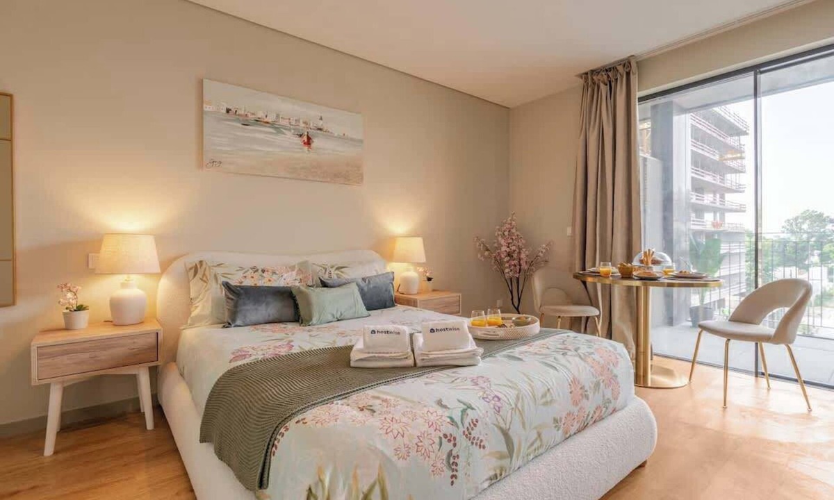 Santa Marinha Apartment | Elegant Studio w/Balcony & Garage by HostWise