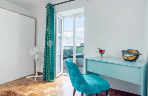 Sao Vicente Apartment | Apartment 'Beach Front Flat' with Sea View, Private Terrace and Wi-Fi