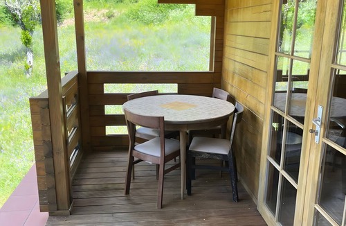 Caldas da Rainha Ski Chalet | Chalet 'Orange Lodge' with Shared Pool, Private Terrace and Wi-Fi