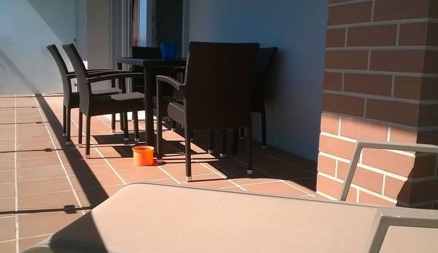 A comfortable apartment with a view of the sea, very close to the seaside promenade. in Quarteira