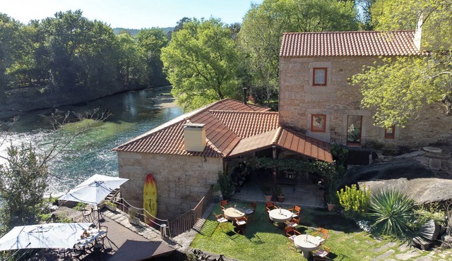 Historic Riverside Mill Villa w/Private Beach in Caminha